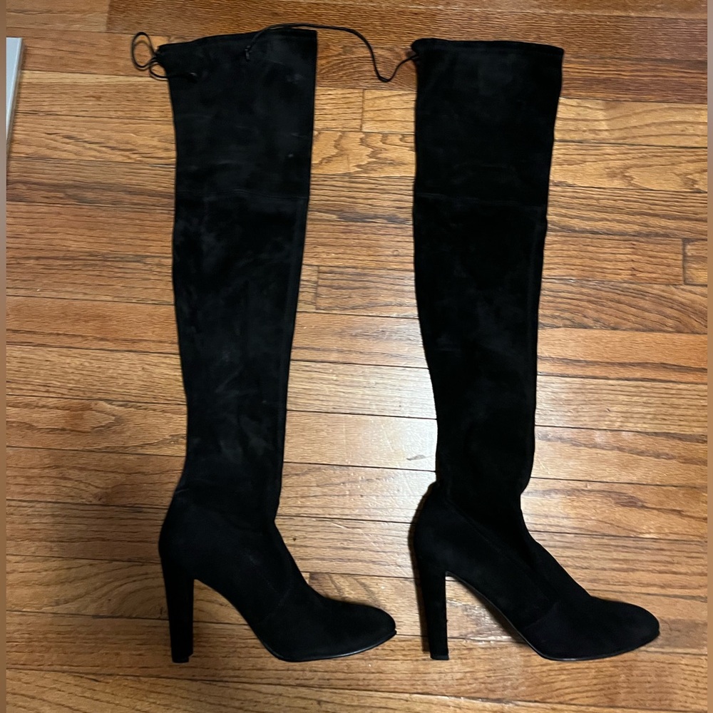 Over the knee suede boots